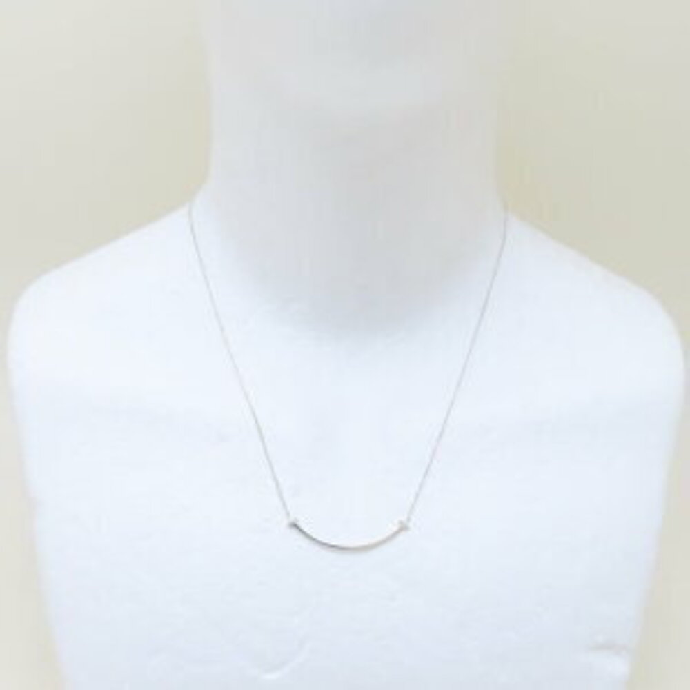 TIFFANY Co T Smile Necklace Silver